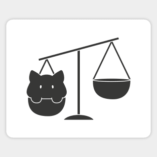 Libra Cat Zodiac Sign (Black and White) Sticker